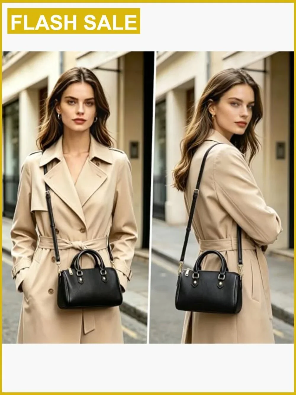 Small Vegan Leather Boston Satchel Crossbody Bag Top Handle Purse